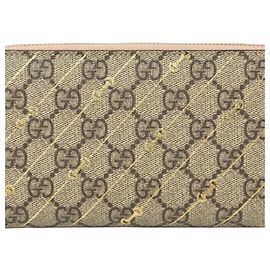 Gucci Beige and Brown GG Supreme Long Wallet