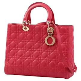 Borsa Lady Dior Dior grande rosa in pelle Cannage