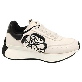 Sneakers Alexander McQueen Sprint Runner in pelle bianca