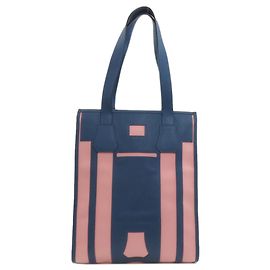 Bolsa Tote Petit H Hermès em azul e rosa