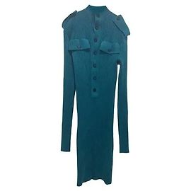 Bottega Veneta Strick-Midi-Kleid Blau
