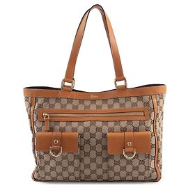 Sac Tote Gucci Abbey Marron en Toile GG et Cuir