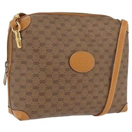 Gucci Borsa a Spalla Micro GG Supreme PVC Beige Oro 007 104 4916 Auth SW2142