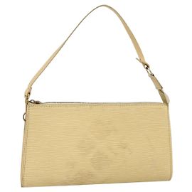 LOUIS VUITTON Epi Pochette Accessoires Pouch Vanille M5294A LV Auth ka3515