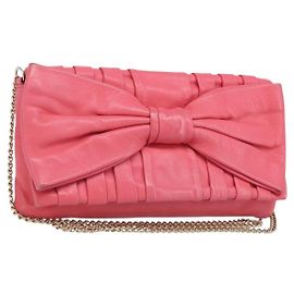 VALENTINO Borsa a Spalla con Catena Pelle Rosa Oro Auth mr2223