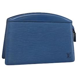 LOUIS VUITTON Pochette Crete Epi Blu M48405 LV Auth BAZ282