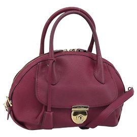 Borsa a mano in pelle Salvatore Ferragamo 2 in 1 Viola Oro Auth YKZ553