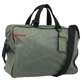 PRADA Sport Schultertasche aus grauem Nylon mit silberner Authentizität 174086