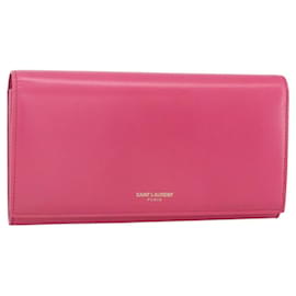 Portafoglio in pelle rosa SAINT LAURENT Auth BA11841A - Saint Laurent
