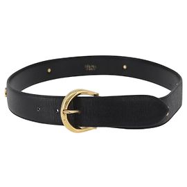 Céline CINTURA CELINE in pelle 31,9"" Nero Oro Auth BAZ191A
