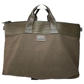 Vintage Issey Miyake Canvas Leather Handbag Khaki