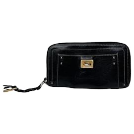 Chloé Cartera larga de cuero negro Vintage Chloe Paddington