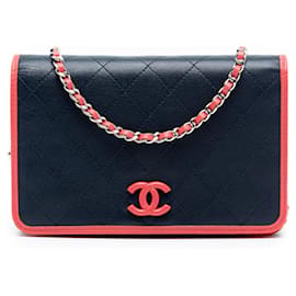 Chanel Matelassé Lammleder Color Pop CC Geldbörse mit Kette