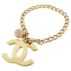 Bracciale charm CC con strass placcato Chanel
