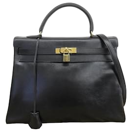 Borsa Hermès Kelly 35 in pelle box nera