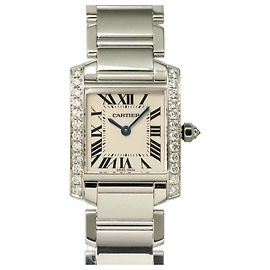 Reloj de dama Cartier Tank Francaise en oro blanco de 18K