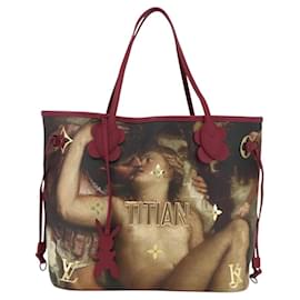 Louis Vuitton Neverfull NM Tote Limited Edition Jeff Koons Titian Print Canvas MM