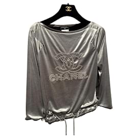 Chanel Sweatshirt Silber Größe 34