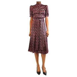 Alice + Olivia Vestido maxi negro y rosa - talla UK 12