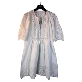 Weißes Baumwollkleid mit Stickerei von Sea New York