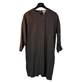 Schwarzes Viskosemischkleid von Celine mit Knopfdetail - Céline