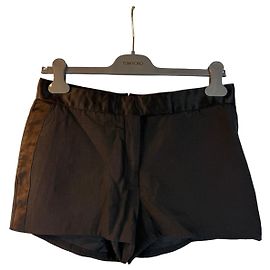 Pantaloni corti in satin nero con bordino Tom Ford