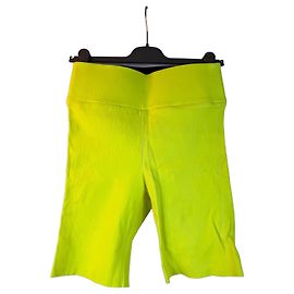Autre Marque Shorts da biker in pelle giallo neon SPRWMN Los Angeles