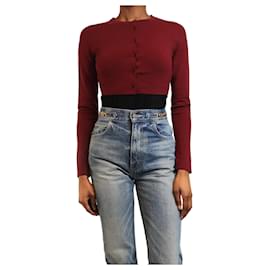 Rote Johannisbeer cropped Wollcardigan - Größe UK 8 - Alaïa