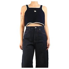 Céline Top de crochê azul marinho - tamanho L
