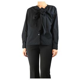 Autre Marque Camisa negra de algodón con corbata - tamaño UK 14
