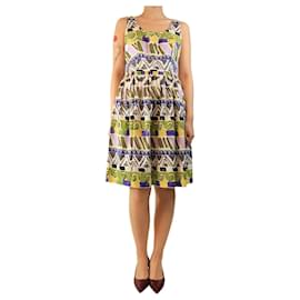 Vestido blanco sin mangas estampado - talla UK 12 - Prada