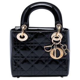 Dior Mini Nero in Pelle Verniciata Cannage Lady Dior