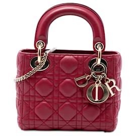 Dior Mini Cannage Lady Dior in agnello rosso
