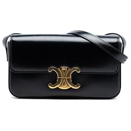 Céline Borsa a spalla Claude in pelle di vitello nera lucida Celine