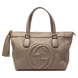 Borsa da lavoro in pelle marrone Gucci Small Soho