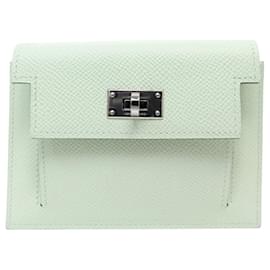 Hermès NUEVO CARTERA HERMES KELLY POCKET COMPACTA CUERO EPSOM VERDE FIZZ