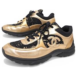 CHANEL G34360 TENNIS TRAINER CC 41.5 AUS LEDER TWEED - Chanel