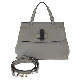 Bolso de mano 2 en 1 de cuero Gucci Bamboo
