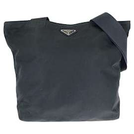 Prada Nylon Tessuto Triangle Logo Shoulder Bag Black ref.JC2757960