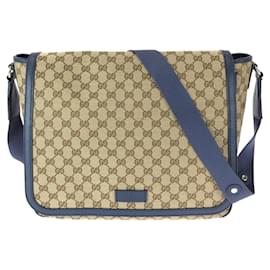 Borsa a tracolla in tela GG e pelle Gucci