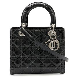 Borsa 2 in 1 in pelle verniciata Lady Dior di Christian Dior