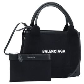 Borsa Tote Cabas XS Balenciaga in tela 2way Nero Argento 390346 Auth SW2262SAM