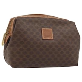 Céline Pochette in tela Macadam CELINE in pelle PVC marrone oro Auth mr2257