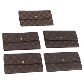 LOUIS VUITTON Cartera Larga Monogram Damier Ebene 5 Set LV Auth BA11527