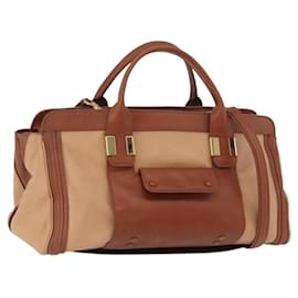 Chloé Borsa a mano in pelle Chloe Little Alice 2 in 1 marrone oro Auth am11007