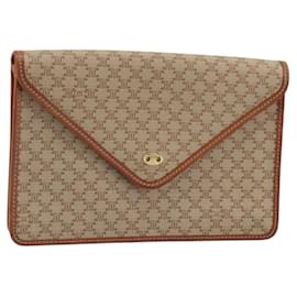 Céline Clutch in tela Macadam CELINE PVC Beige Oro Auth ARZ901