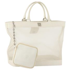 Borsa Tote in rete Gianni Versace in nylon bianco Auth 173811
