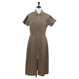 Hermès HERMES Granturararara Camisa One Piece Algodón Beige 3H0544DH Auth BAZ827M