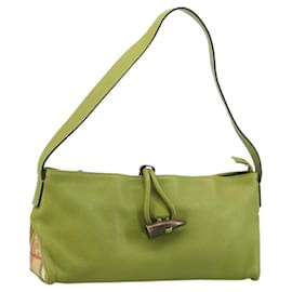 Borsa a Spalla in Pelle Verde Auth BAZ684A di BURBERRY