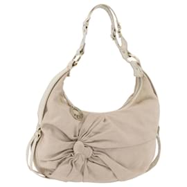 FENDI Schultertasche aus Canvas Leder Beige Gold Auth ka3548 - Fendi